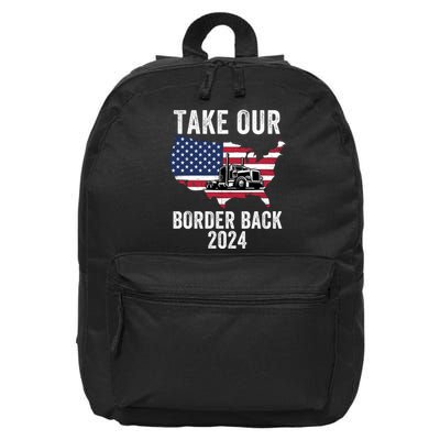 Take Our Border Back I Stand With Texas Truck Convoy 2024 I Support Texas 2024 16 in Basic Backpack