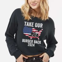 Take Our Border Back I Stand With Texas Truck Convoy 2024 I Support Texas 2024 Cropped Pullover Crew