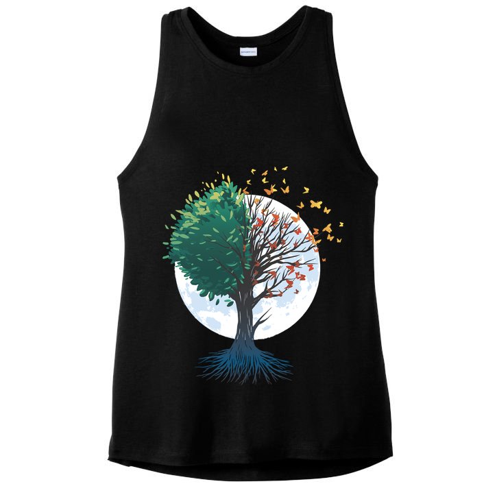 Tree Of Butterflies Ladies PosiCharge Tri-Blend Wicking Tank