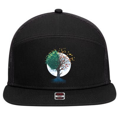 Tree Of Butterflies 7 Panel Mesh Trucker Snapback Hat