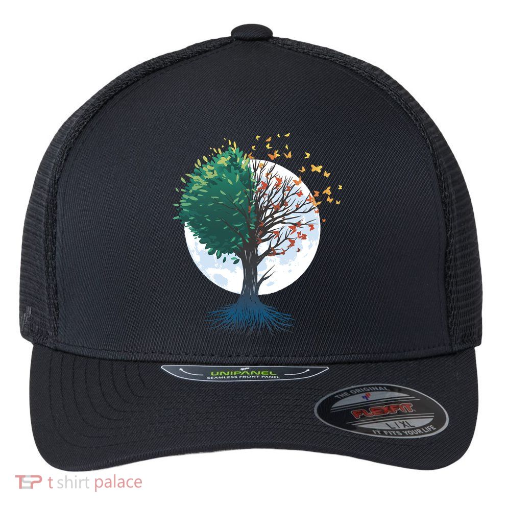 Tree Of Butterflies Flexfit Unipanel Trucker Cap