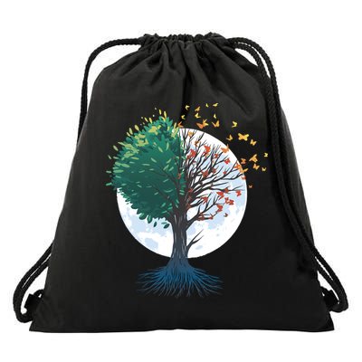 Tree Of Butterflies Drawstring Bag