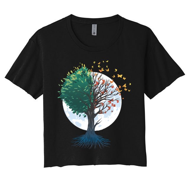 Tree Of Butterflies Crop Top