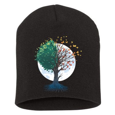 Tree Of Butterflies Short Acrylic Beanie
