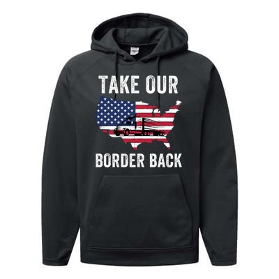 Take Our Border Back I Stand With Texas Truck Convoy 2024 I Support Texas 2024 Performance Fleece Hoodie