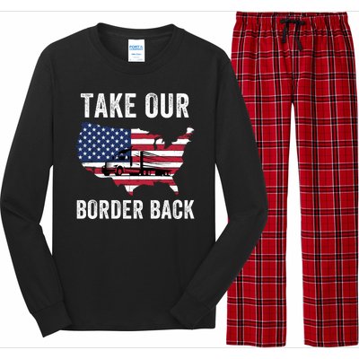 Take Our Border Back I Stand With Texas Truck Convoy 2024 I Support Texas 2024 Long Sleeve Pajama Set