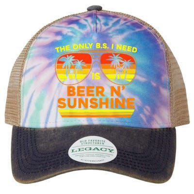 The Only BS I Need Is Beers And Sunshine Retro Beach Legacy Tie Dye Trucker Hat