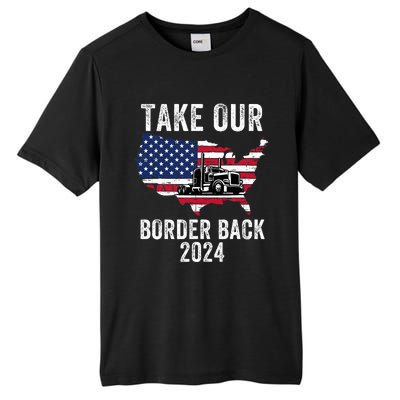 Take Our Border Back I Stand With Texas Truck Convoy 2024 Tall Fusion ChromaSoft Performance T-Shirt