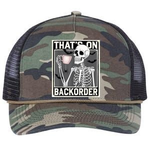 ThatS On Backorder Pharmacy Tech Skeleton ThatS Backorder Retro Rope Trucker Hat Cap