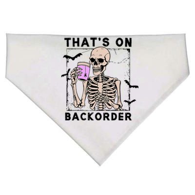 That’S On Backorder Skeleton Drink Halloween Bat Fly USA-Made Doggie Bandana