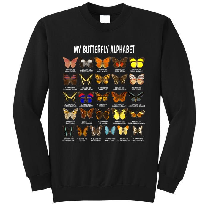 Types Of Butterflies Alphabet Abc Butterfly Identification Tall Sweatshirt