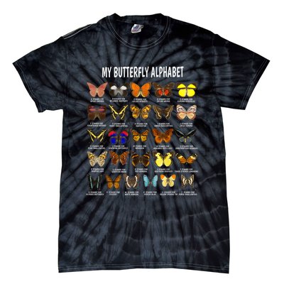 Types Of Butterflies Alphabet Abc Butterfly Identification Tie-Dye T-Shirt