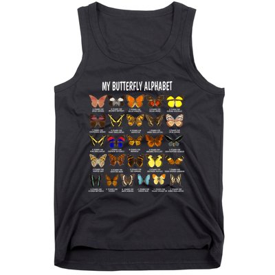 Types Of Butterflies Alphabet Abc Butterfly Identification Tank Top