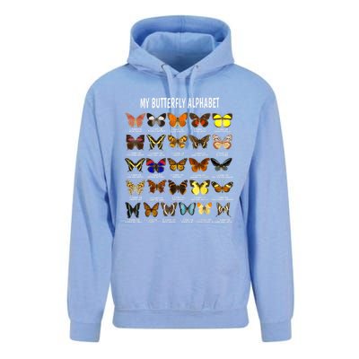 Types Of Butterflies Alphabet Abc Butterfly Identification Unisex Surf Hoodie