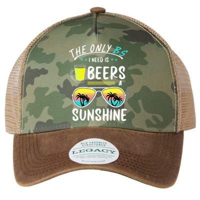 The Only BS I need is Beers And Sunshine Cool Funny Summer Legacy Tie Dye Trucker Hat