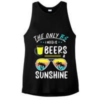 The Only BS I need is Beers And Sunshine Cool Funny Summer Ladies PosiCharge Tri-Blend Wicking Tank
