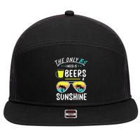The Only BS I need is Beers And Sunshine Cool Funny Summer 7 Panel Mesh Trucker Snapback Hat