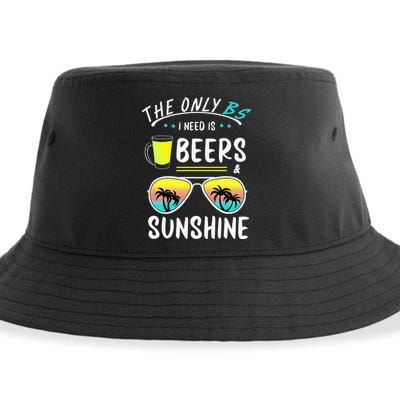 The Only BS I need is Beers And Sunshine Cool Funny Summer Sustainable Bucket Hat