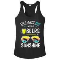 The Only BS I need is Beers And Sunshine Cool Funny Summer Ladies PosiCharge Competitor Racerback Tank