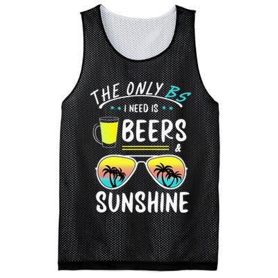 The Only BS I need is Beers And Sunshine Cool Funny Summer Mesh Reversible Basketball Jersey Tank