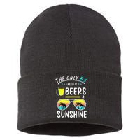 The Only BS I need is Beers And Sunshine Cool Funny Summer Sustainable Knit Beanie