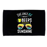 The Only BS I need is Beers And Sunshine Cool Funny Summer Microfiber Hand Towel