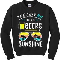 The Only BS I need is Beers And Sunshine Cool Funny Summer Kids Sweatshirt