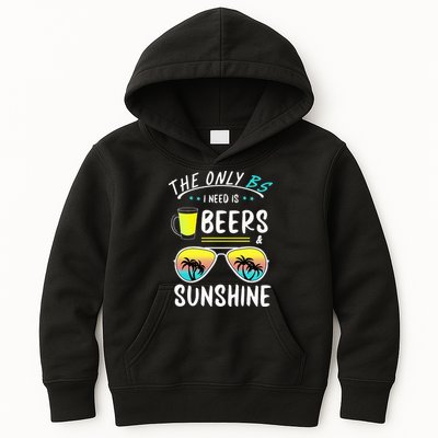 The Only BS I need is Beers And Sunshine Cool Funny Summer Kids Hoodie