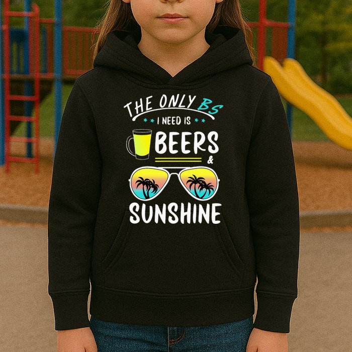 The Only BS I need is Beers And Sunshine Cool Funny Summer Kids Hoodie