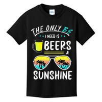 The Only BS I need is Beers And Sunshine Cool Funny Summer Kids T-Shirt