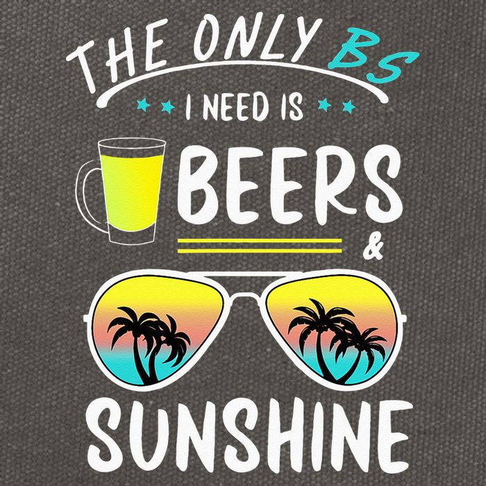 The Only BS I need is Beers And Sunshine Cool Funny Summer Cotton Canvas Backpack