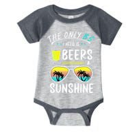 The Only BS I need is Beers And Sunshine Cool Funny Summer Infant Baby Jersey Bodysuit