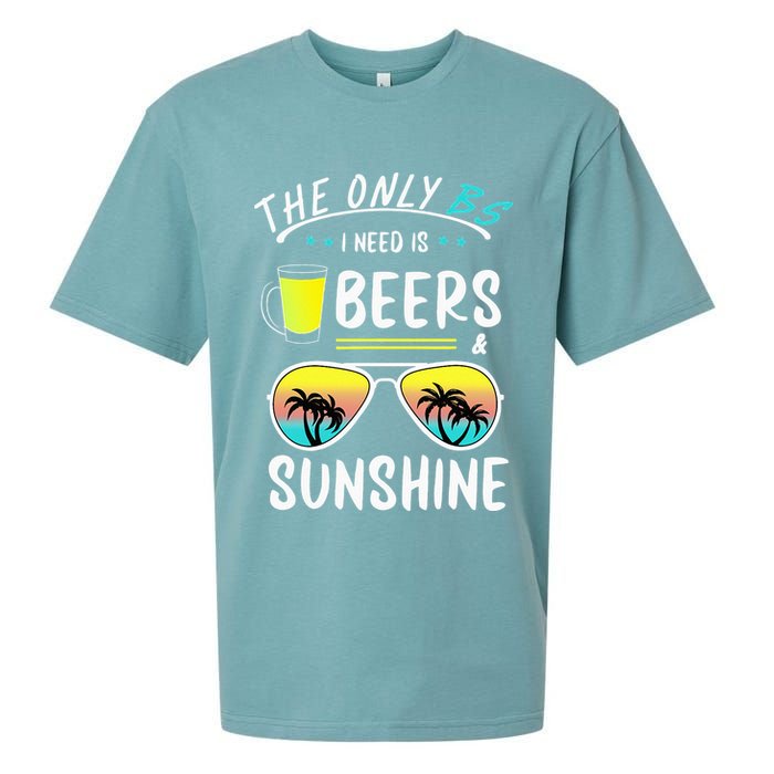 The Only BS I need is Beers And Sunshine Cool Funny Summer Sueded Cloud Jersey T-Shirt