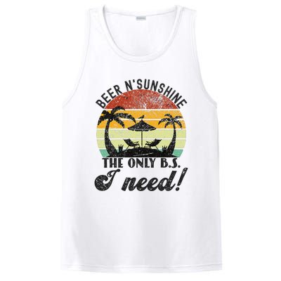 The Only BS I Need Is Beers and Sunshine Retro Beach PosiCharge Competitor Tank