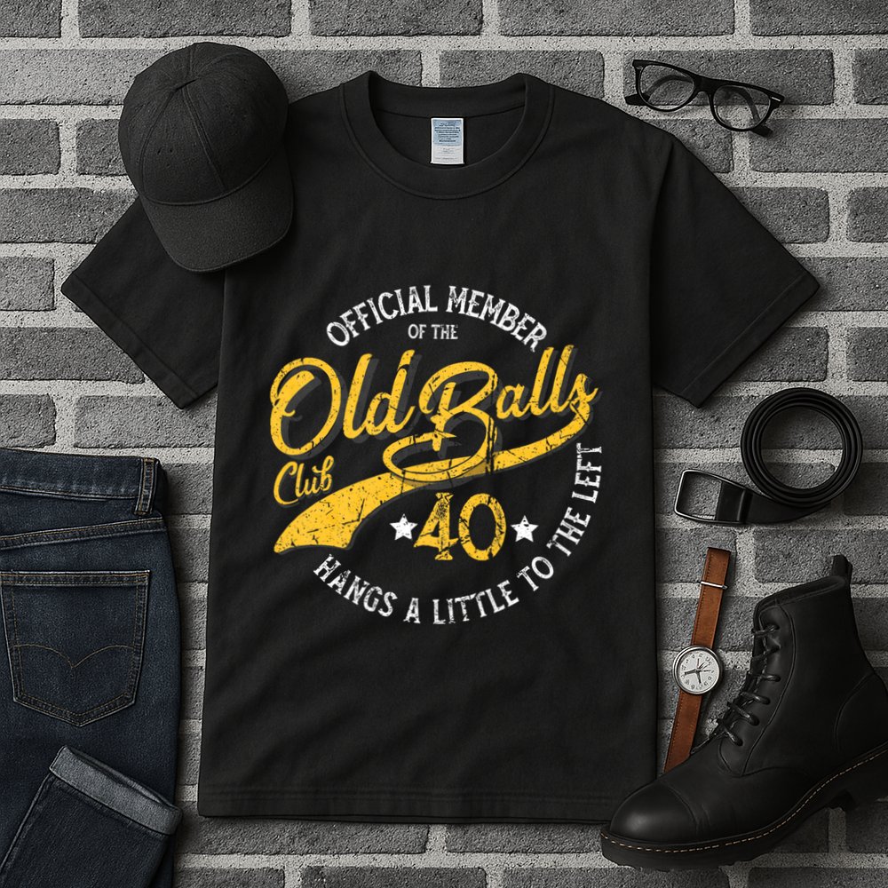 The Old Balls Club 40th Over The Hill Birthday Tall T-Shirt
