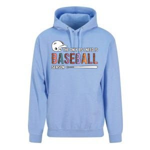 The Only BS I Need Is Baseball Season Funny Baseball Season Unisex Surf Hoodie