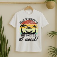The Only BS I Need Is Beers And Sunshine Retro Beach T-Shirt