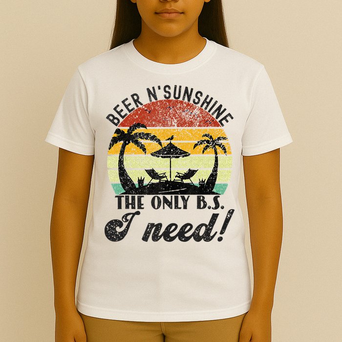 The Only BS I Need Is Beers And Sunshine Retro Beach T-Shirt