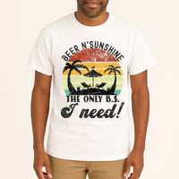 The Only BS I Need Is Beers And Sunshine Retro Beach Tall T-Shirt