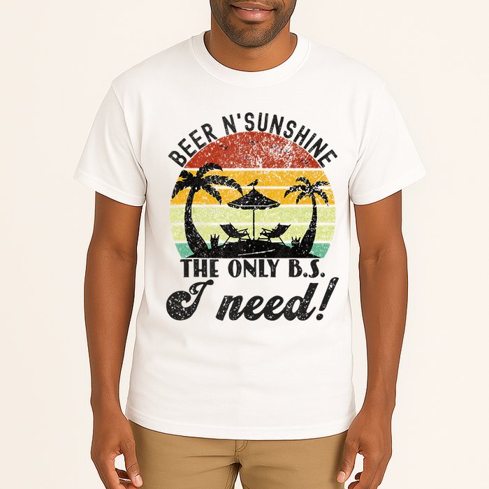 The Only BS I Need Is Beers And Sunshine Retro Beach Tall T-Shirt