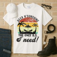 The Only BS I Need Is Beers And Sunshine Retro Beach Tall T-Shirt