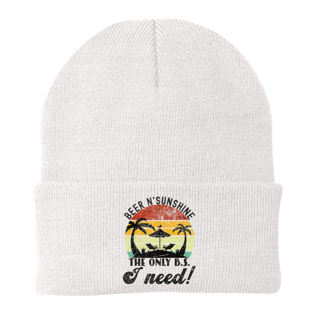 The Only BS I Need Is Beers And Sunshine Retro Beach Beanie