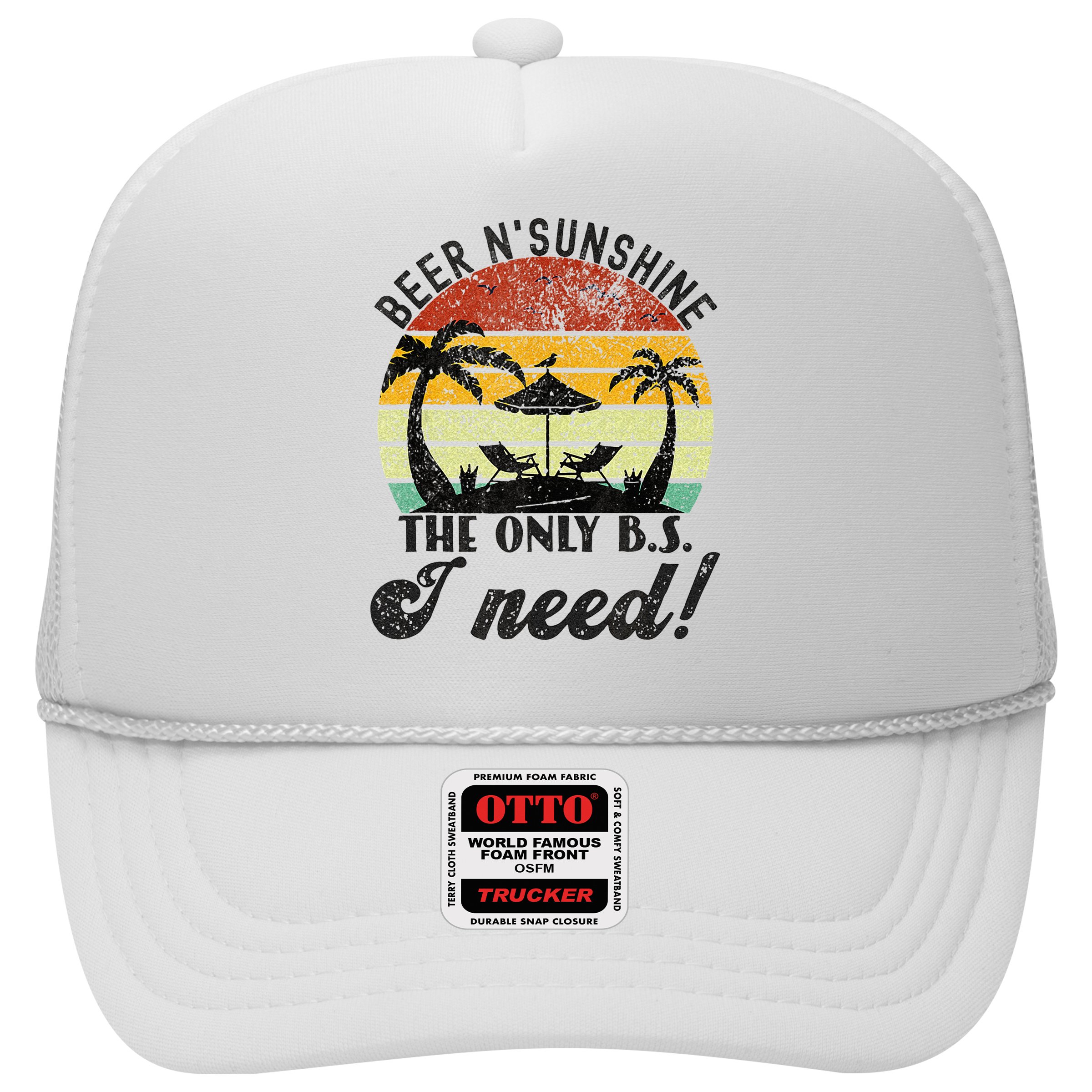 The Only BS I Need Is Beers And Sunshine Retro Beach Hat