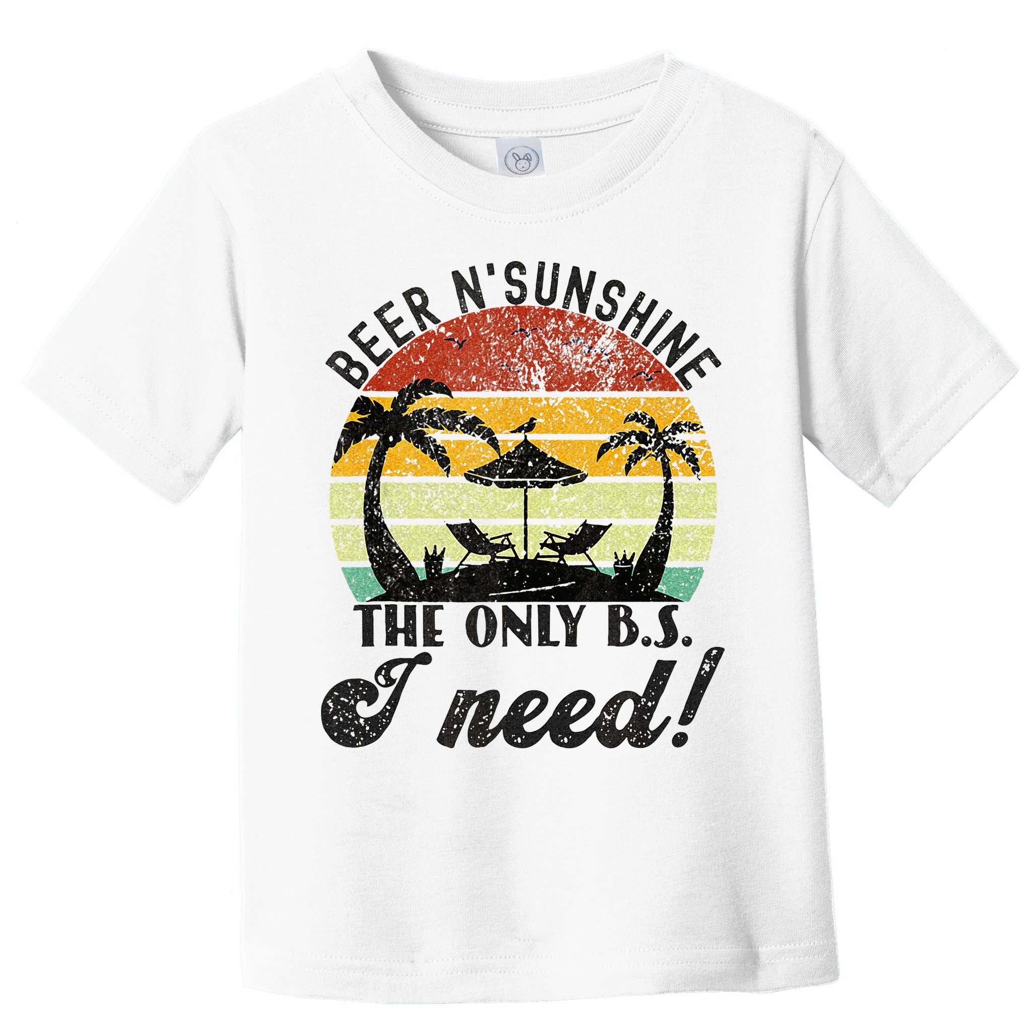 The Only BS I Need Is Beers And Sunshine Retro Beach Toddler T-Shirt