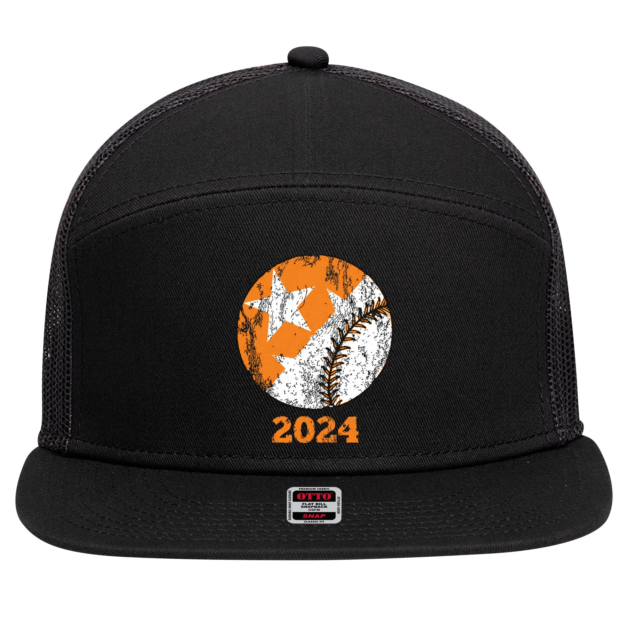 Tennessee Omaha Bound Knoxville Baseball Fan 2024 Champion 7 Panel Mesh Trucker Snapback Hat