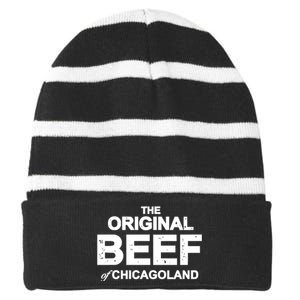 The Original Beef Of Chicagoland Striped Beanie with Solid Band