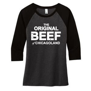 The Original Beef Of Chicagoland Women's Tri-Blend 3/4-Sleeve Raglan Shirt