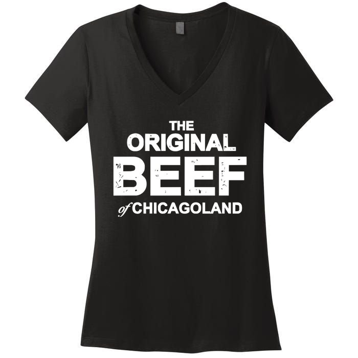 The Original Beef Of Chicagoland Women's V-Neck T-Shirt