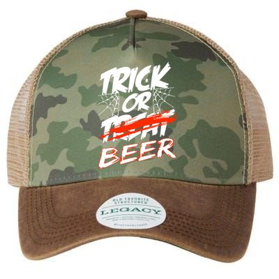 Trick Or Beer Funny Halloween Beer Drinking Legacy Tie Dye Trucker Hat