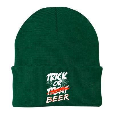 Trick Or Beer Funny Halloween Beer Drinking Knit Cap Winter Beanie